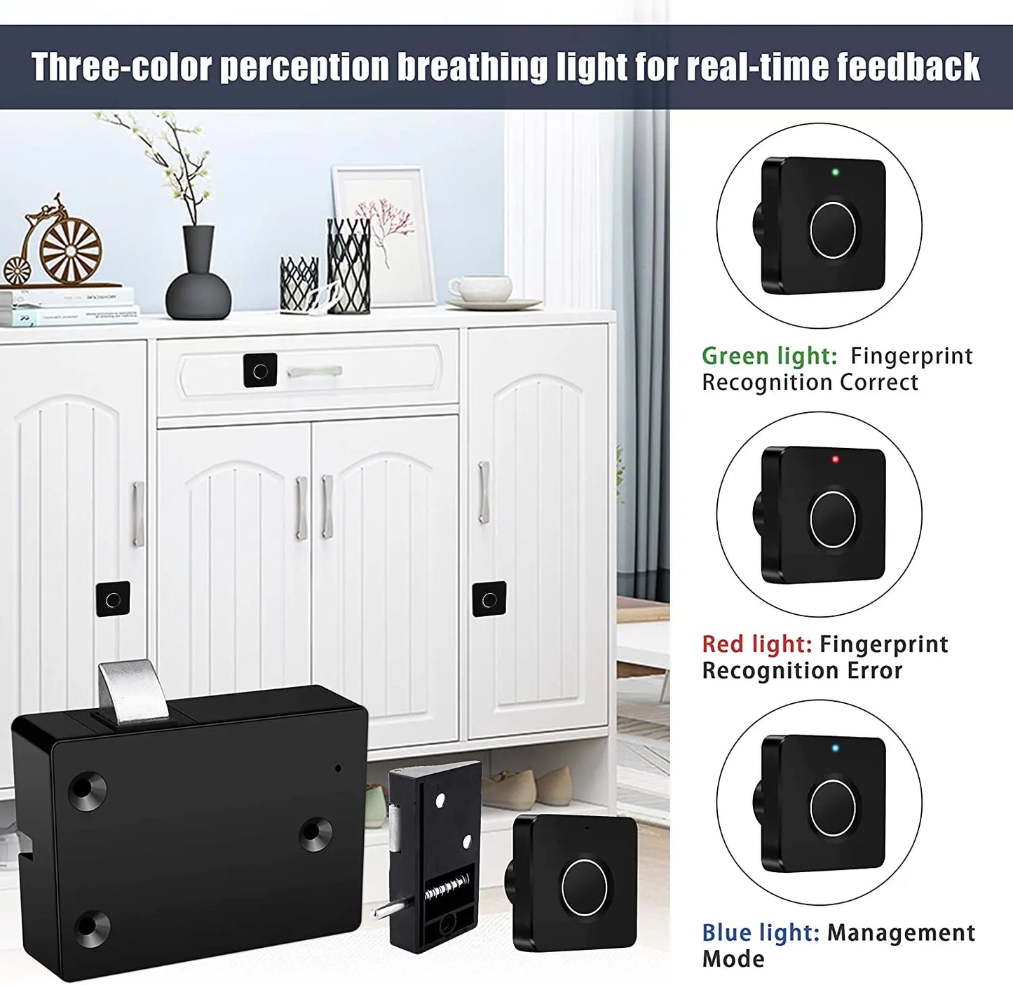 Smart Home Biometric Fingerprint and card Lock Drawer