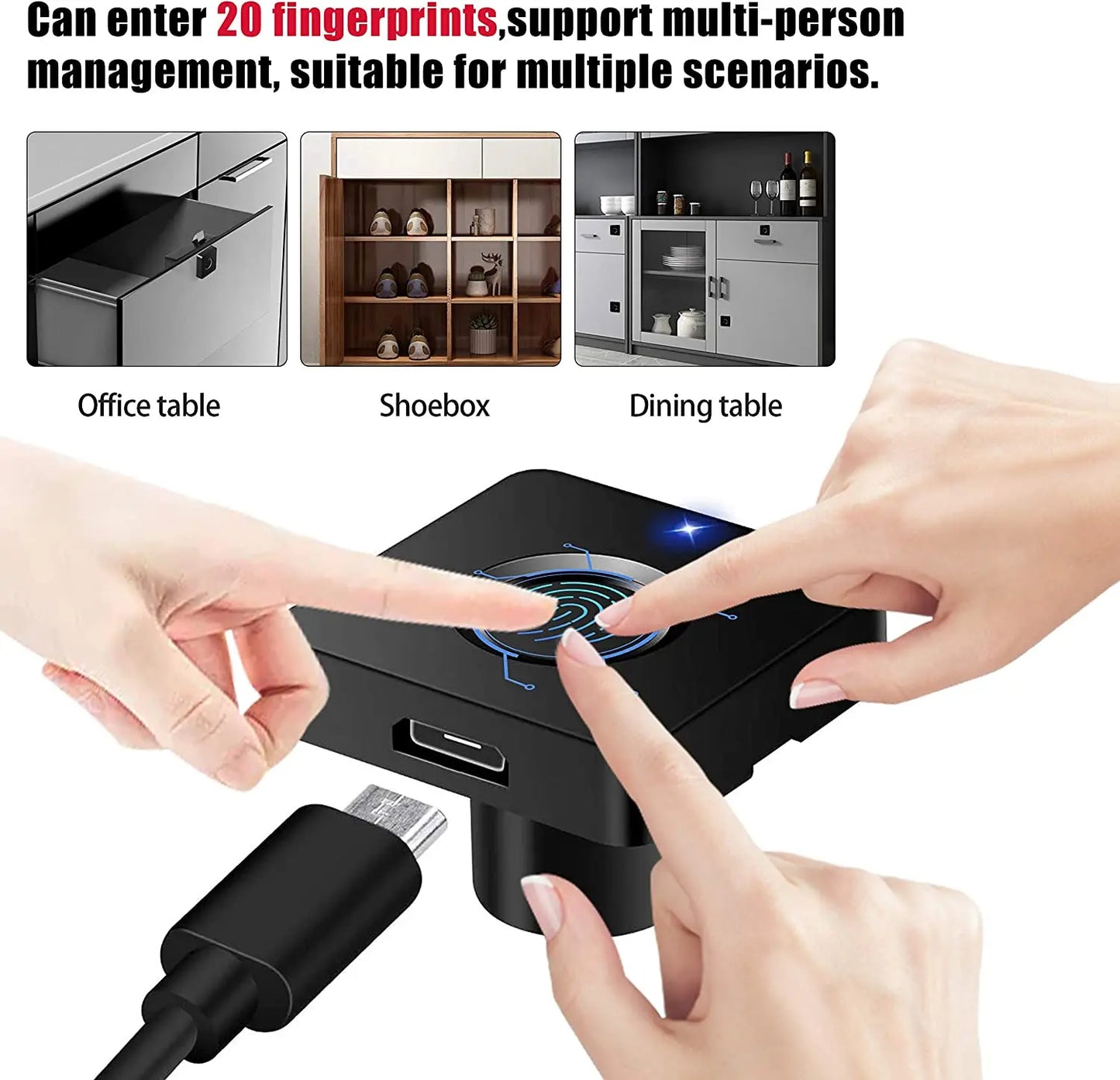 Smart Home Biometric Fingerprint and card Lock Drawer