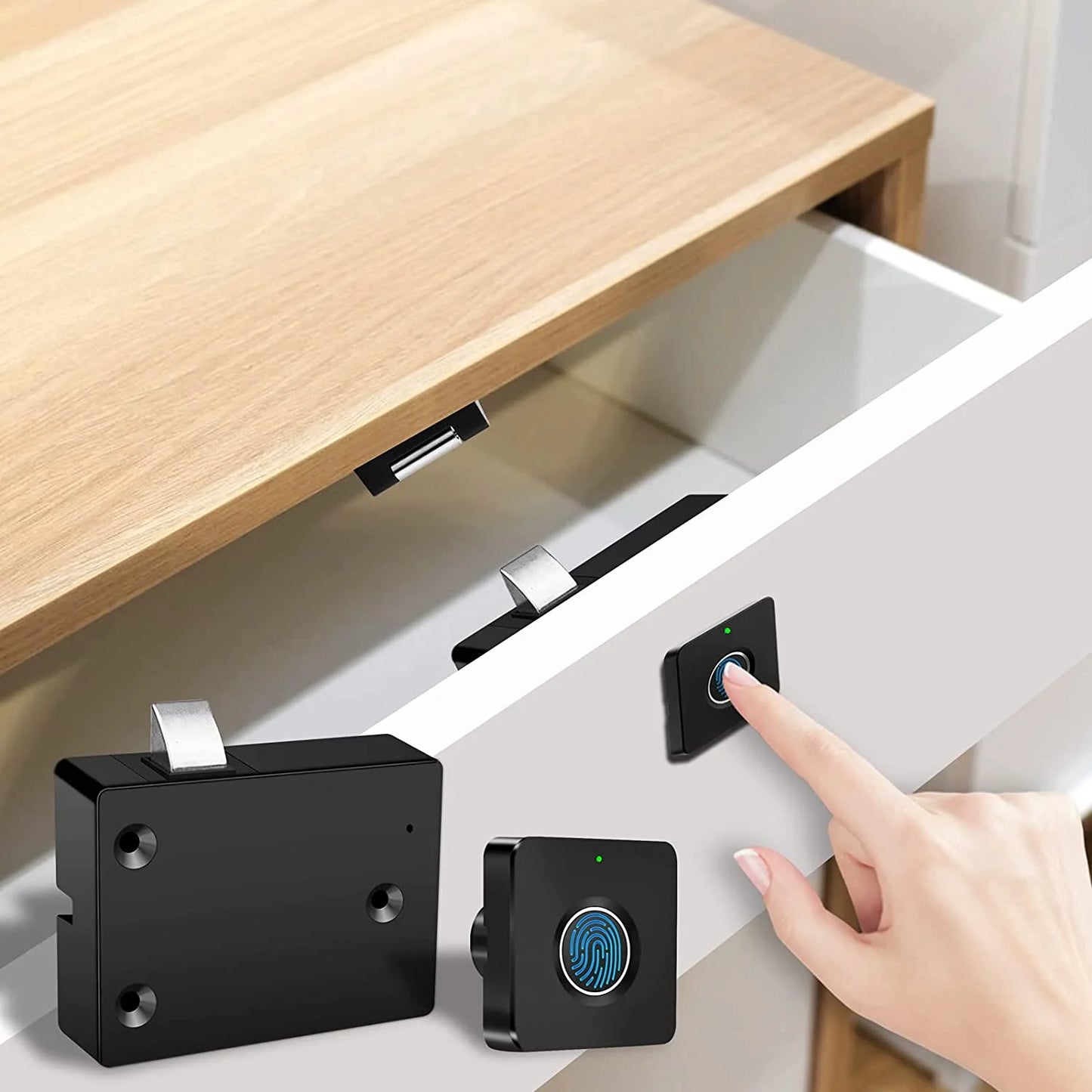 Smart Home Biometric Fingerprint and card Lock Drawer