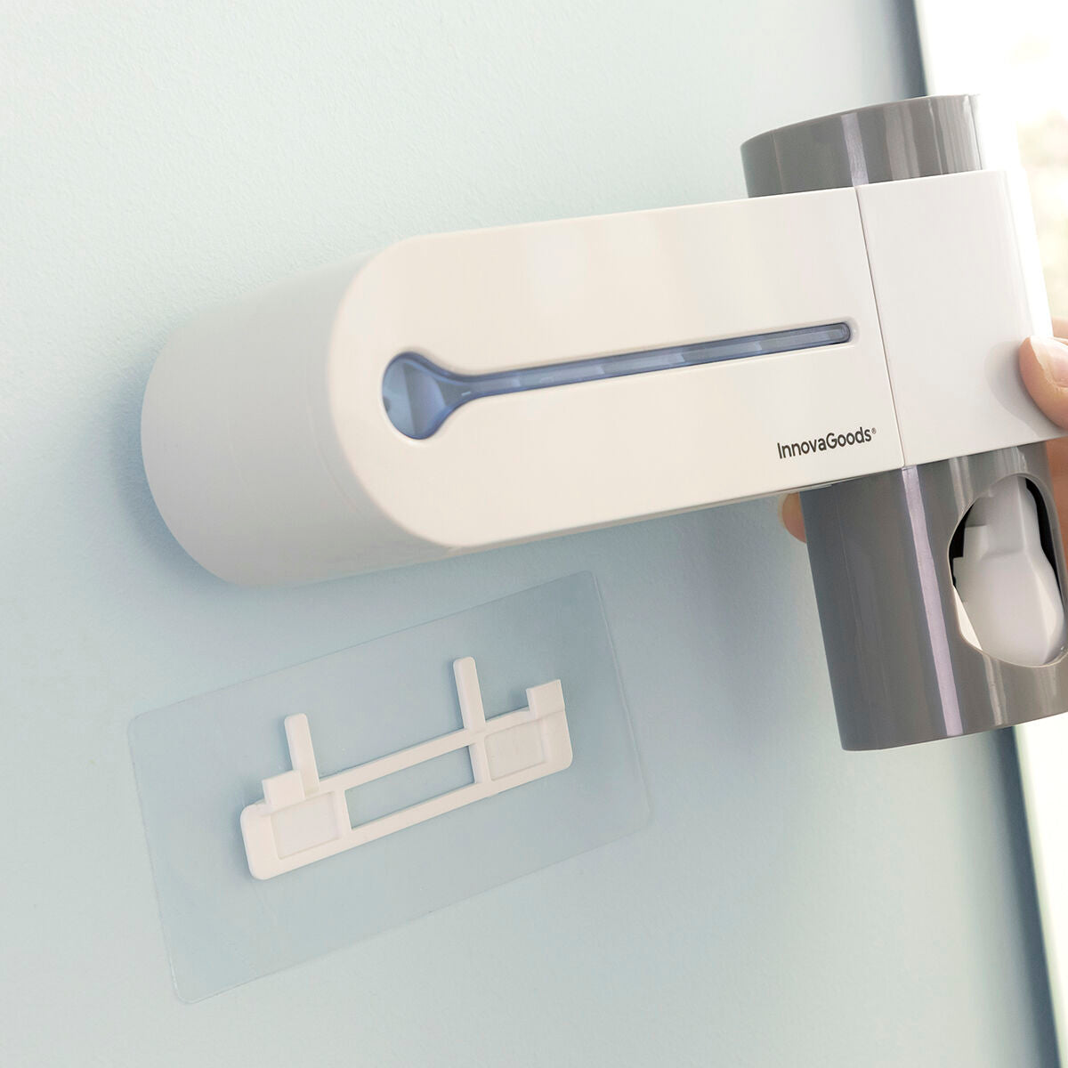 UV Toothbrush Steriliser with Stand and Toothpaste Dispenser
