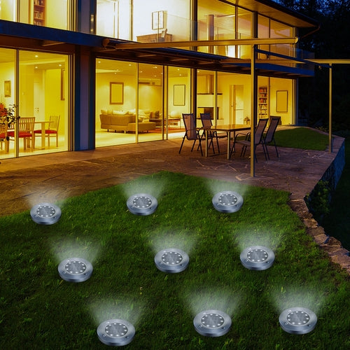 4/8 LEDs Solar Powered Buried Light Outdoor Pathway Garden Decking - The Swift Market