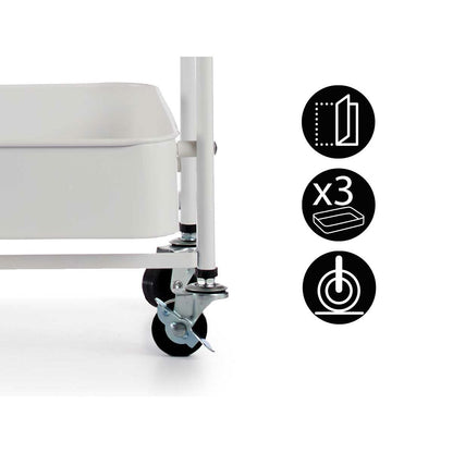 Vegetable trolley Steel White Plastic (29,5 x 78,5 x 45,5 cm)