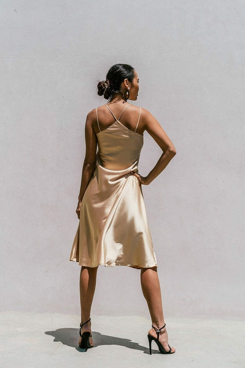 Florida Minimal Satin Slip Dress