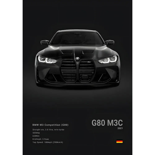 Luxury Black Classic Car Poster