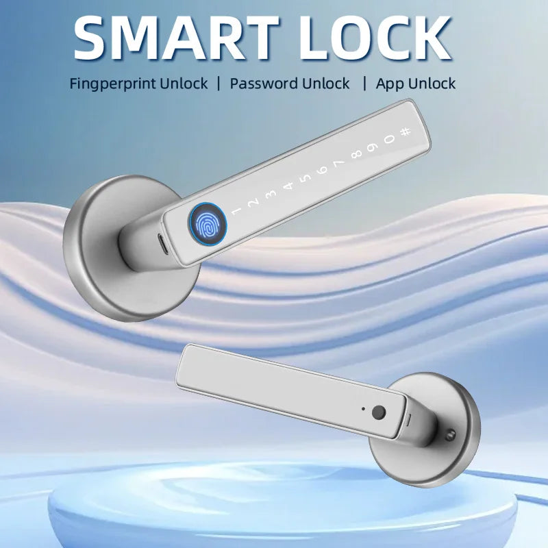 Smart Door Lock Handle With Fingerprint