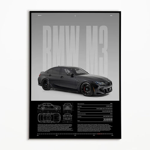 Black & White Famous Cars Posters