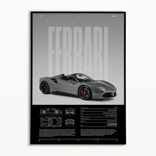 Black & White Famous Cars Posters