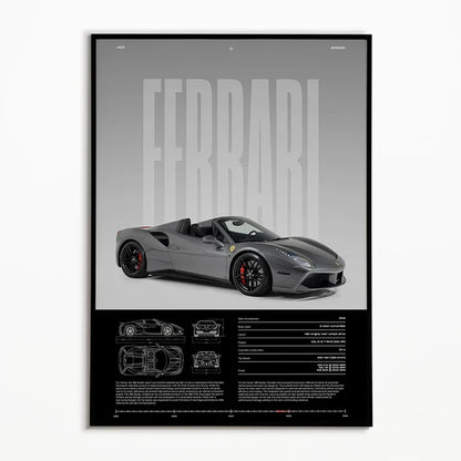 Black & White Famous Cars Posters