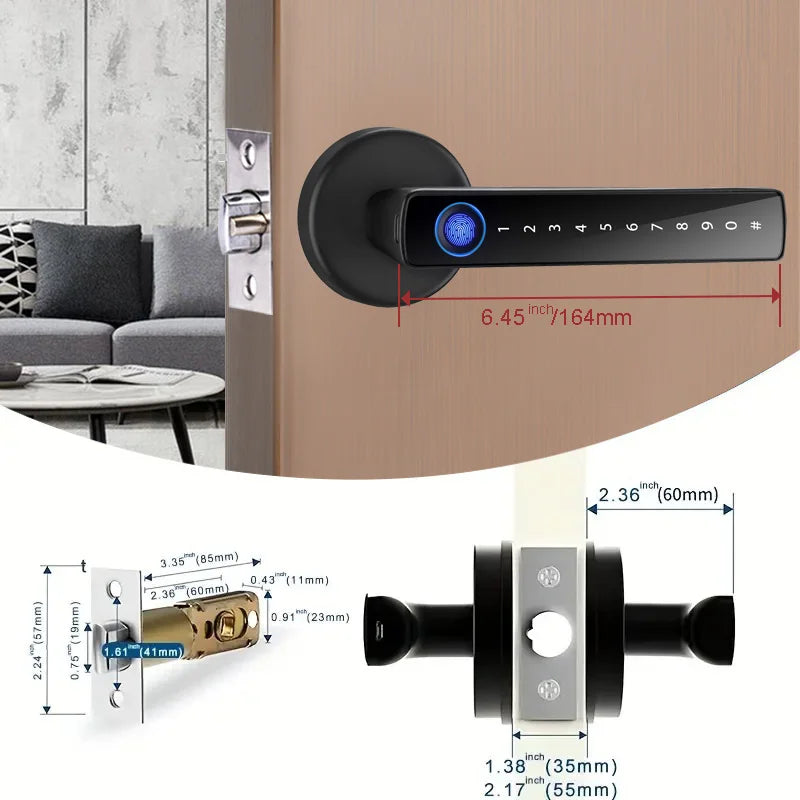 Smart Door Lock Handle With Fingerprint