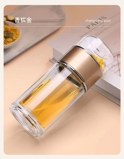 Tea Water Bottle High Borosilicate Glass Double Layer Tea Water