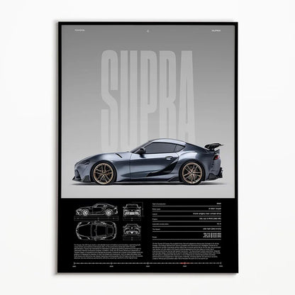 Black & White Famous Cars Posters