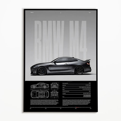 Black & White Famous Cars Posters