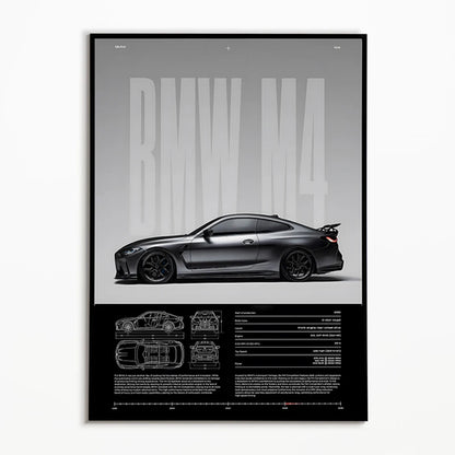 Black & White Famous Cars Posters