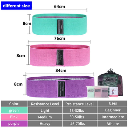 Fabric Resistance Hip Booty Bands Glute Thigh Elastic Workout Bands