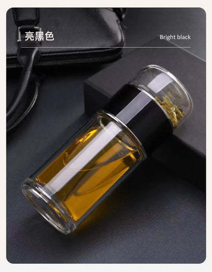 Tea Water Bottle High Borosilicate Glass Double Layer Tea Water