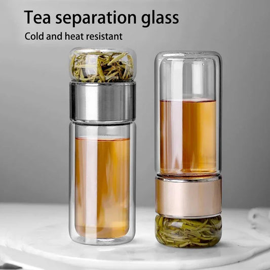 Tea Water Bottle High Borosilicate Glass Double Layer Tea Water