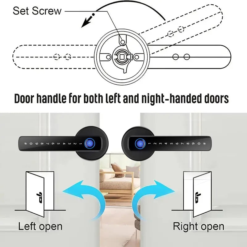 Smart Door Lock Handle With Fingerprint