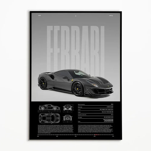 Black & White Famous Cars Posters