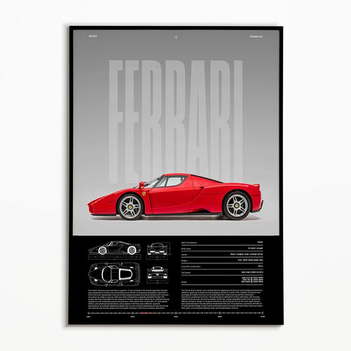 Black & White Famous Cars Posters