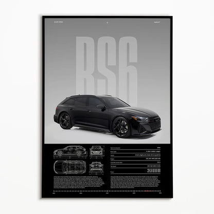 Black & White Famous Cars Posters