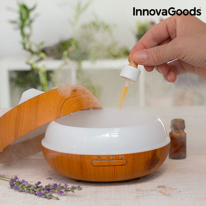 Aroma Diffuser Humidifier with Multicolour LED Wooden-Effect