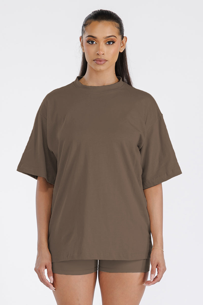 Womens Boyfriend Oversized Drop Shoulder Tee